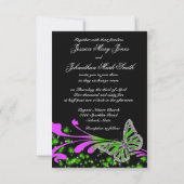 Invitation Étincelle de papillon noir vert (Dos)