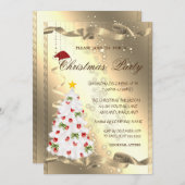 Invitation Étincelle de pin blanc, Fête de Noël d'entreprise (Devant / Derrière)