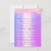 Invitation Étincelle Parties scintillant gouttes rose douce 1 (Devant)