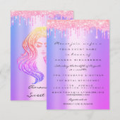 Invitation Étincelle Parties scintillant gouttes rose douce 1 (Devant / Derrière)