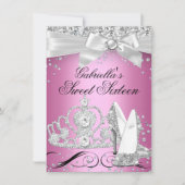 Invitation Étincelle Tiara talons rose doux 16 (Devant)