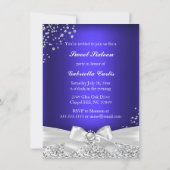 Invitation Étincelle Tiara & talons Sweet 16 Royal Blue viole (Dos)
