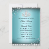 Invitation Étincelle Tiara Talons Turquoise doux 16 (Dos)