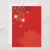 Invitation Étincelles Blanches Et Boules De Noël Rouges (Dos)