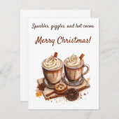 Invitation Étincelles, gigles et cacao chaud : Joyeux Noël (Devant / Derrière)