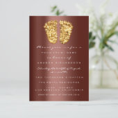 Invitation Étincelles Gold Royal Baby shower Brown Pieds Garç (Debout devant)