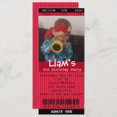 Invitation Étiquetez la photo (rouge) d'invitation - (Devant / Derrière)