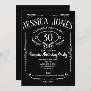 Invitation Étiquette À Whiskey Sur La Colline