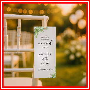 Invitation Étiquette de chaise de mariage avec places réservé