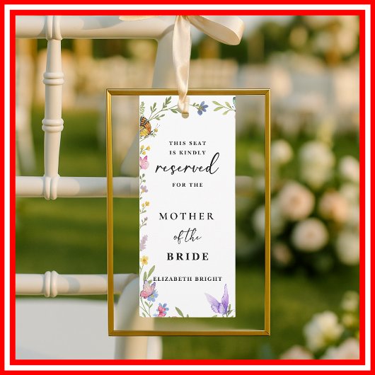 Invitation Étiquette de chaise de mariage avec réservation Fl
