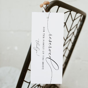 Invitation Étiquette de chaise réservée pour mariage minimali