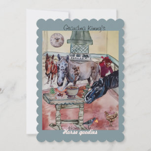 Invitation étiquette de godies de cheval sur mesure