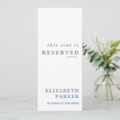 Invitation Étiquette de mariage avec places réservées Bleu Po (Debout devant)