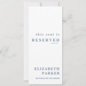 Invitation Étiquette de mariage avec places réservées Bleu Po (Devant)