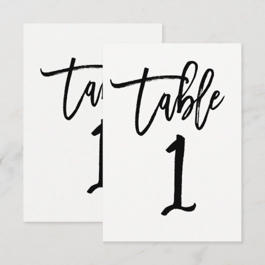 Invitation Étiquette de table de script moderne tendance de t (Devant / Derrière)