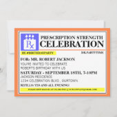 Invitation Étiquette d'ordonnance drôle pour fête d'anniversa (Devant)
