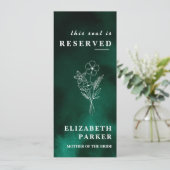 Invitation Étiquette du Mariage de siège réservé Emerald Gree (Debout devant)