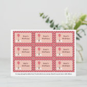 Invitation Étiquettes de cadeau de fille de chien d'os et de (Debout devant)