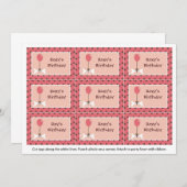 Invitation Étiquettes de cadeau de fille de chien d'os et de (Devant / Derrière)