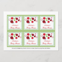 Étiquettes de faveur de baby shower de Madame Bug