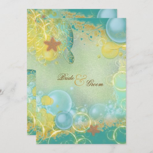 Invitation Étoile à thème de mariage de plage (Devant / Derrière)