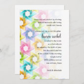 Invitation Étoile bat mitzvah de David Damask (Devant / Derrière)