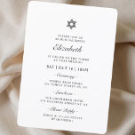 Invitation Étoile bat mitzvah de David Minimaliste Moderne<br><div class="desc">Composé d'élégantes serif et typographie cursive. Ce design est intemporel,  moderne et élégant. Il est conçu par Select Party Supplies,  exclusif pour Zazzle. Disponible ici : http://www.zazzle.com/store/selectpartysupplies</div>