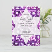 Invitation Étoile bat mitzvah de David Purple Damask (Debout devant)