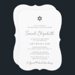 Invitation Étoile Bat mitzvah minimaliste moderne de David<br><div class="desc">Design est composé de typographie sans serif et de typographie cursive joueuse sur un arrière - plan simple. 

Disponible ici : http://www.zazzle.com/store/selectpartysupplies</div>