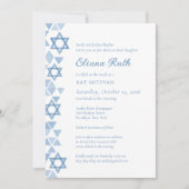 Invitation Étoile bleue moderne de David Bat mitzvah (Devant)