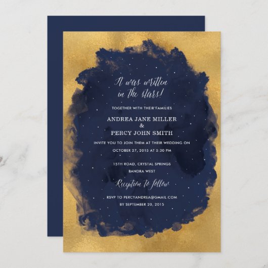 Invitation Étoile céleste étoile étoile étoilée (Devant / Derrière)