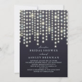 Invitation Étoile Chaîne Lumière Fête des mariées bleu foncé (Devant)