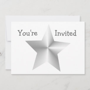 Invitation Etoile couleur argent n'importe quelle occasion