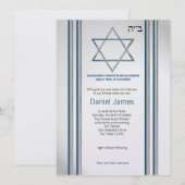 Invitation Étoile de David Bar Mitzvah (Devant / Derrière)