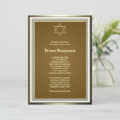 Invitation Étoile de David Bar Mitzvah en or blanc (Debout devant)