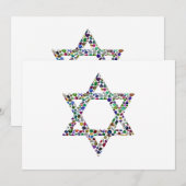Invitation Étoile de David Colorée (Devant / Derrière)
