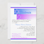 Invitation Étoile de David Gradient bleu pourpre Mitzvah (Devant)