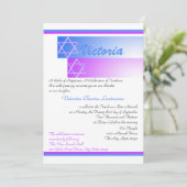 Invitation Étoile de David Gradient bleu pourpre Mitzvah (Debout devant)