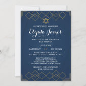 Invitation Étoile de David moderne élégante en or Bar Mitzvah (Devant)