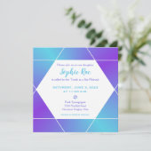 Invitation Étoile de David ombrée bleue et violett (Debout devant)