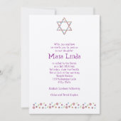 Invitation Étoile de David Tan de fleur d'invitation de bat (Devant)