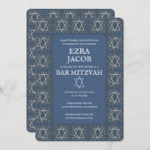 Invitation Étoile de David Tiles Custom Bar Mitzvah B'nai Bat (Devant / Derrière)
