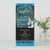 Invitation Étoile de Glam Rock N Roll Anniversaire Billet VIP (Debout devant)