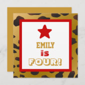 Invitation Étoile de guépard aurifère de quatre ans pour quat (Devant / Derrière)