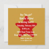 Invitation Étoile de guépard aurifère de quatre ans pour quat (Dos)