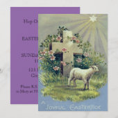 Invitation Étoile de l'agneau de la Croix chrétienne (Devant / Derrière)