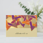 Invitation Étoile de look métallique bat mitzvah de David RSV (Debout devant)