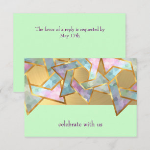 Invitation Étoile de look métallique bat mitzvah de David RSV