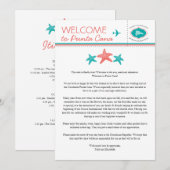 Invitation Étoile de mer corail sarcelle Bienvenue en Républi (Devant / Derrière)