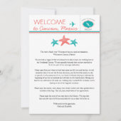 Invitation Étoile de mer corail sarcelle Mariage Bienvenue au (Devant)